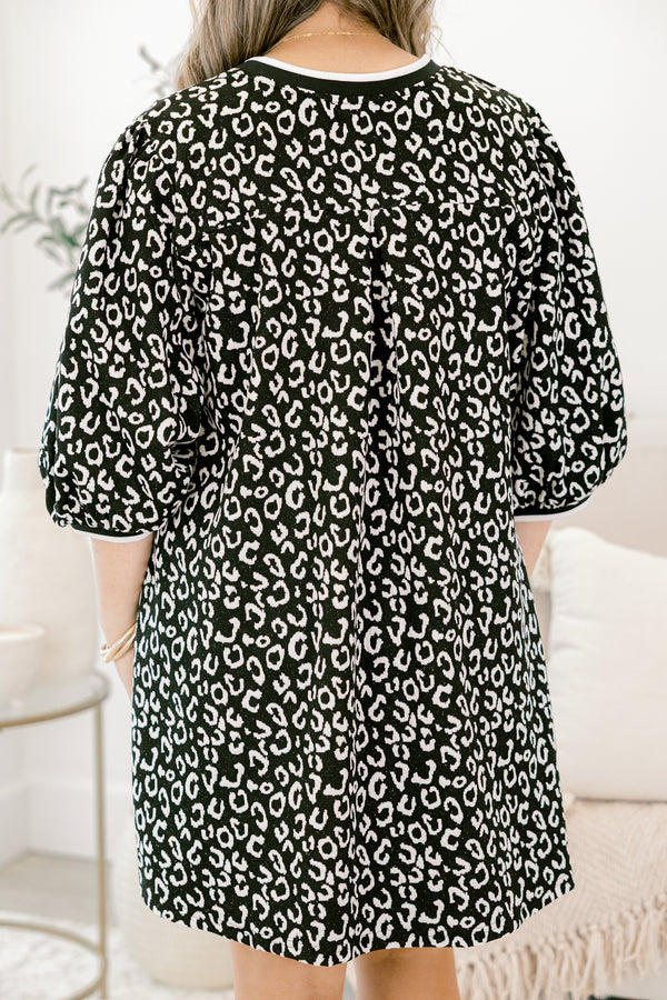 Path To Greatness Dress, Black Leopard