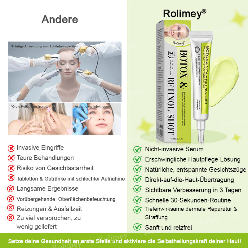 Rolimey® Retinol & Botox Shot -Straffende Gesichtscreme gegen Falten