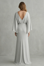 Silvarelle – Elegante Fledermausärmel – Maxikleid