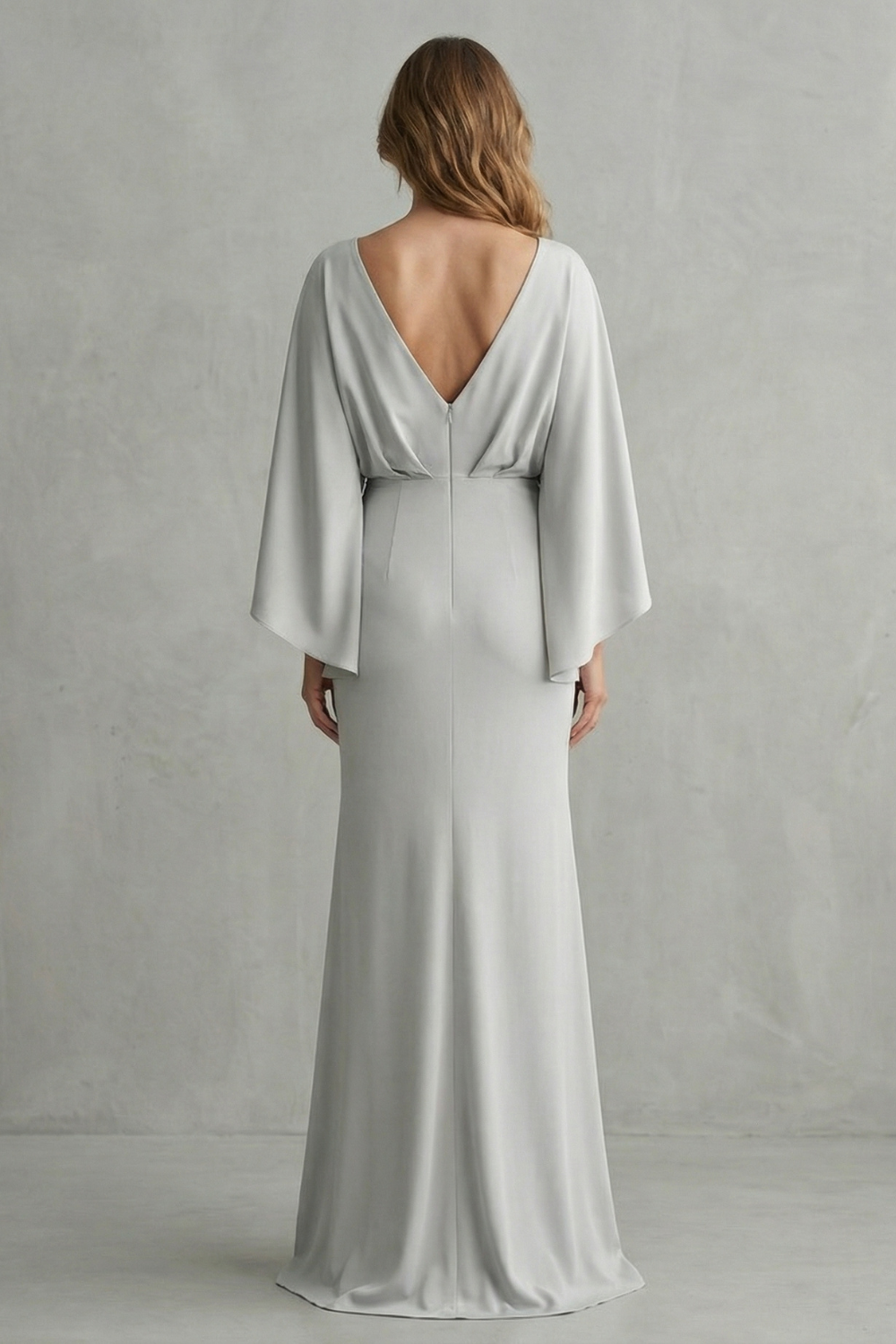 Silvarelle – Elegante Fledermausärmel – Maxikleid