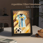 🏆Fußball-Legenden 3D Rahmen⚽: DIY Klemmbaustein-Set mit warm-weißen LEDs