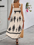 ✨2026 Fashion New 50% OFF💝Womens Casual Sleeveless Square Neck Floral Aline Smocked Dresses with Pockets