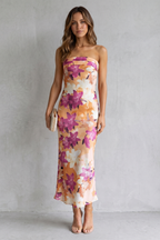 Linneva – Trägerlose florale Eleganz – Maxikleid