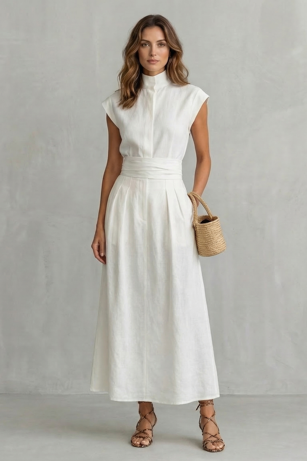 Elvarenne – Raffiniertes Taillendetail – Maxikleid