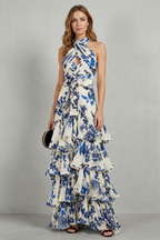 Lunarelle – Floral halter elegance – Maxi dress