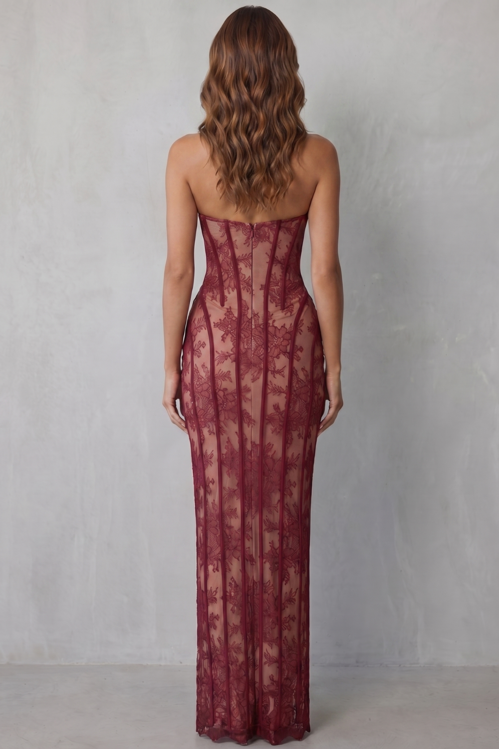 Sirelle – Modellierte Spitzen-Verführung – Maxikleid
