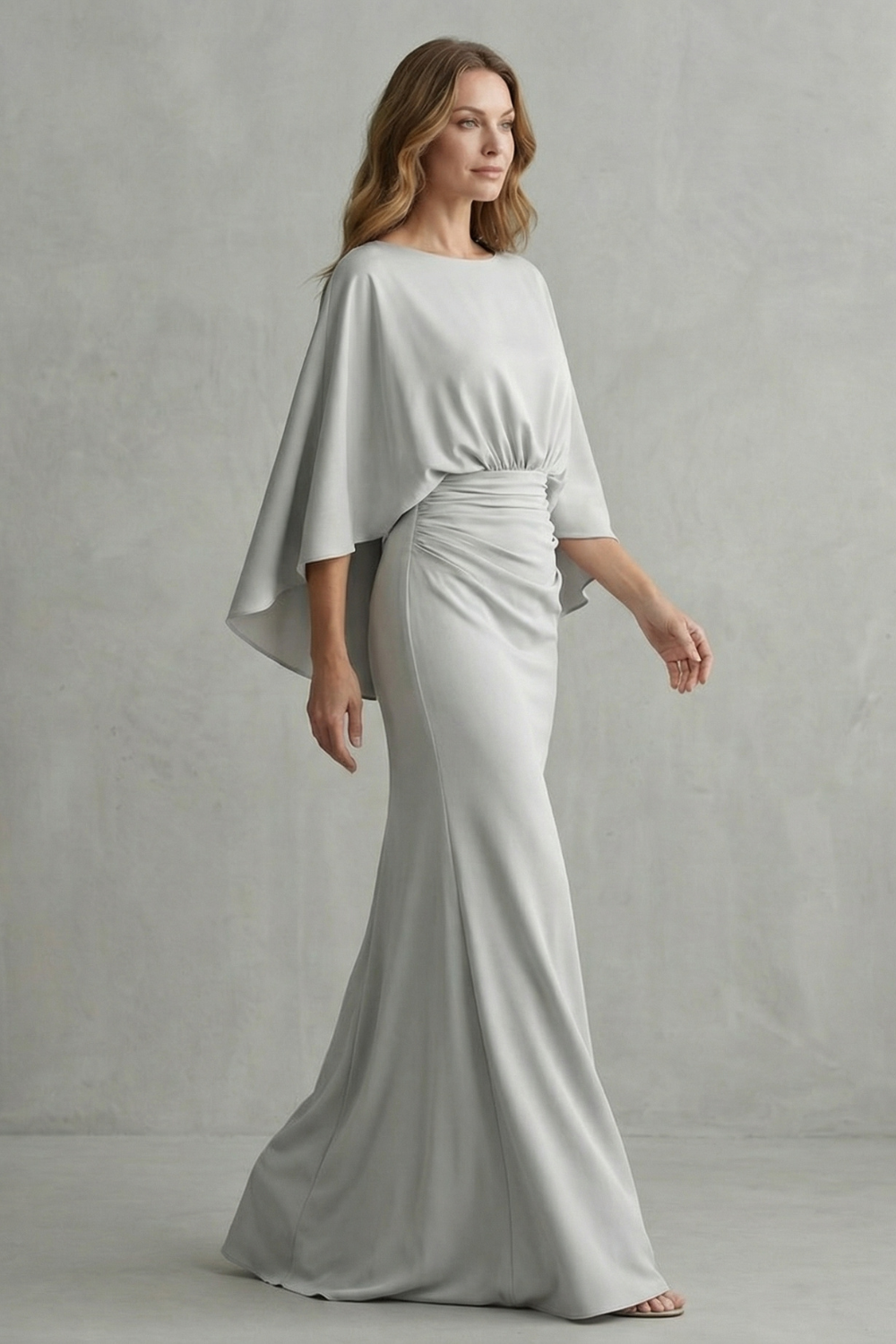 Silvarelle – Elegante Fledermausärmel – Maxikleid