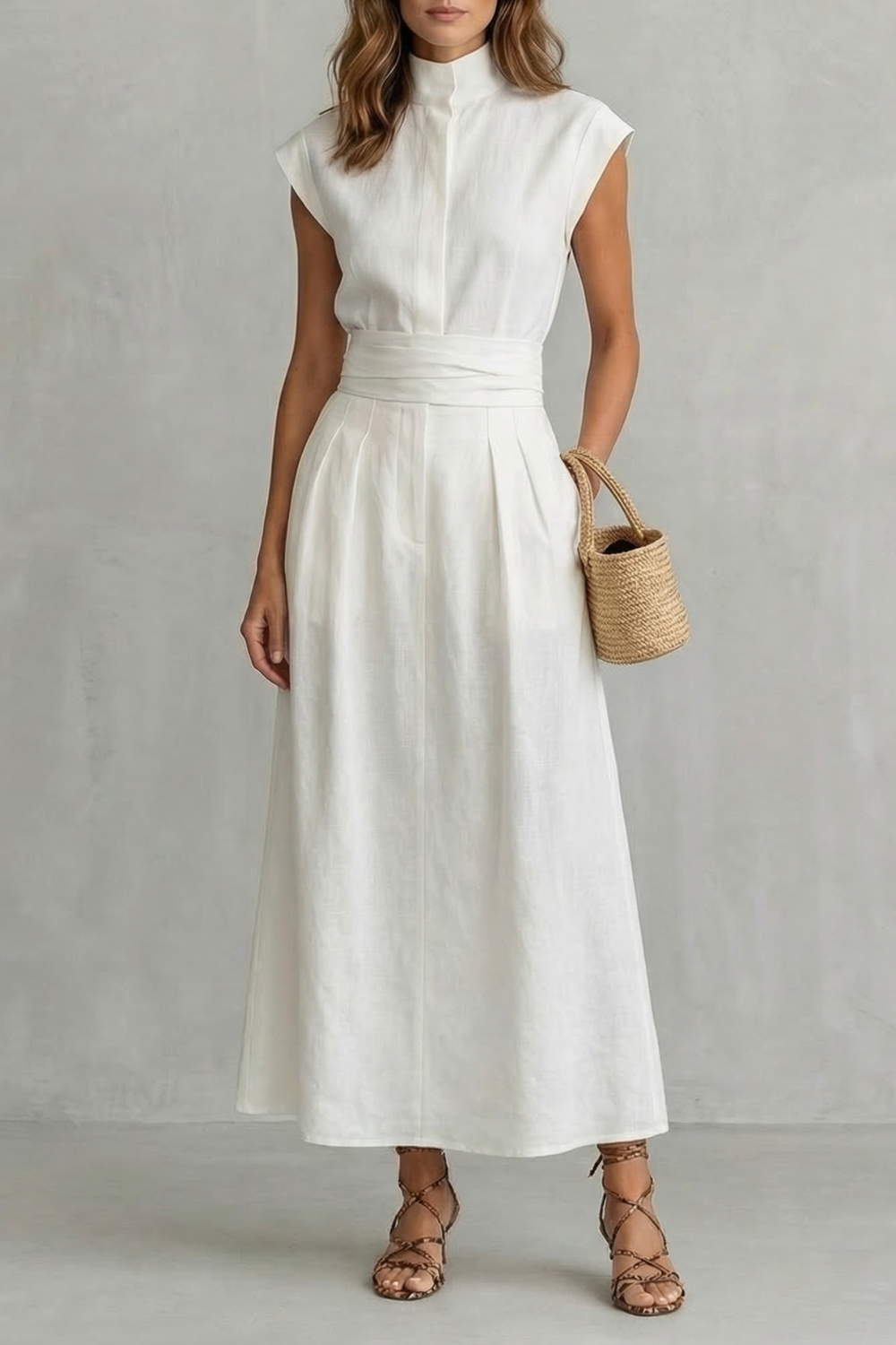 Elvarenne – Raffiniertes Taillendetail – Maxikleid