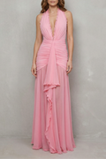 Roselisse – Eleganz in Falten-Mesh – Maxikleid