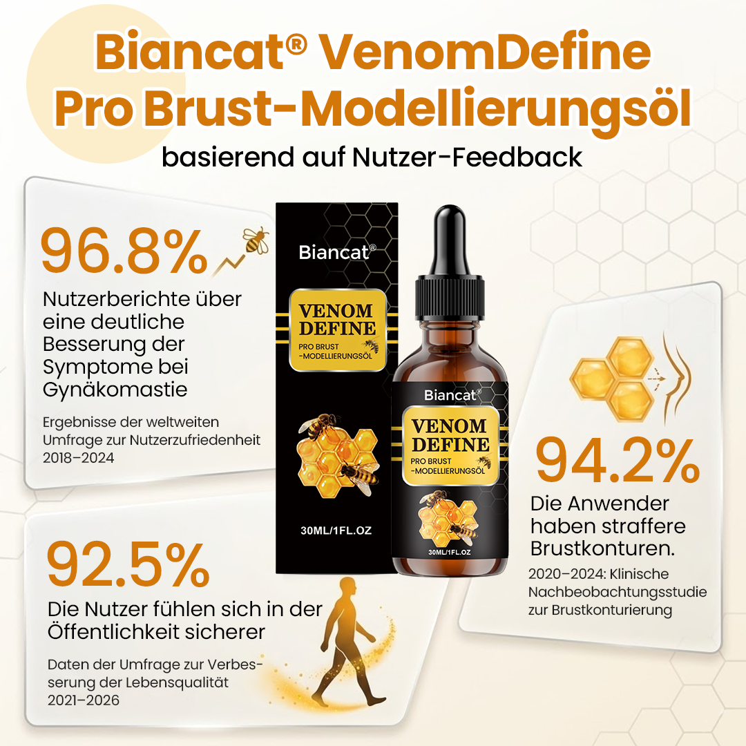 💪 Biancat® VenomDefine Pro Brust-Modellierungsöl 🐝 Tägliche Unterstützung mit Bienengift für eine festere und definiertere Brust