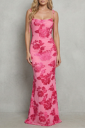 Fiona – Strahlende Blüte – Florales Bodycon Maxikleid für Damen
