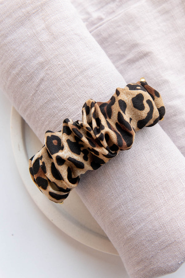 Scrunchie "Time To Go", Beige Leopard