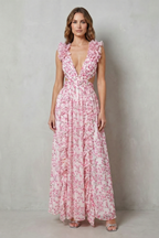 Elizara – Gerüschte Blumenromantik – Maxikleid
