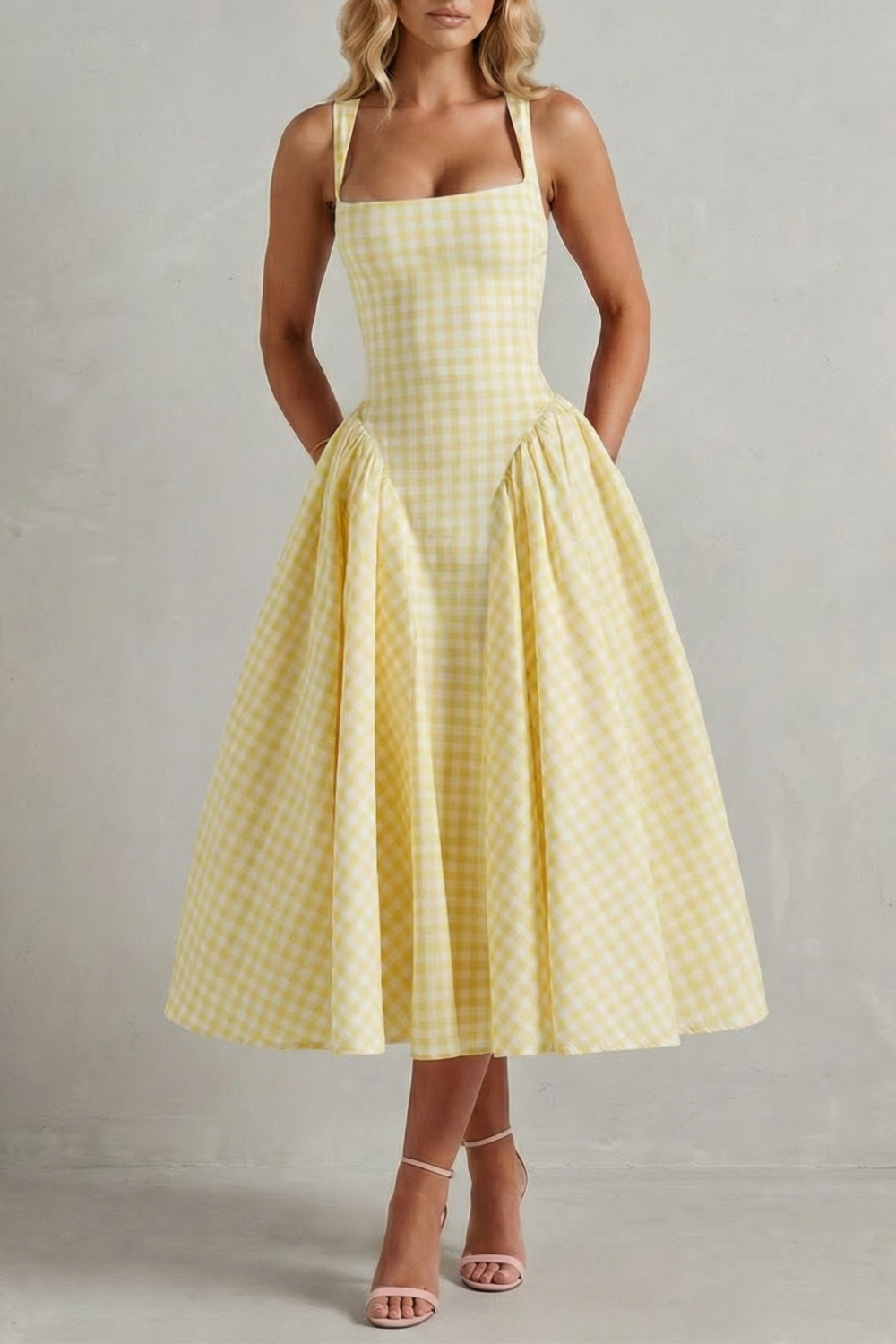 Kaydelle – Sommercharme im Vichy-Muster – Midikleid