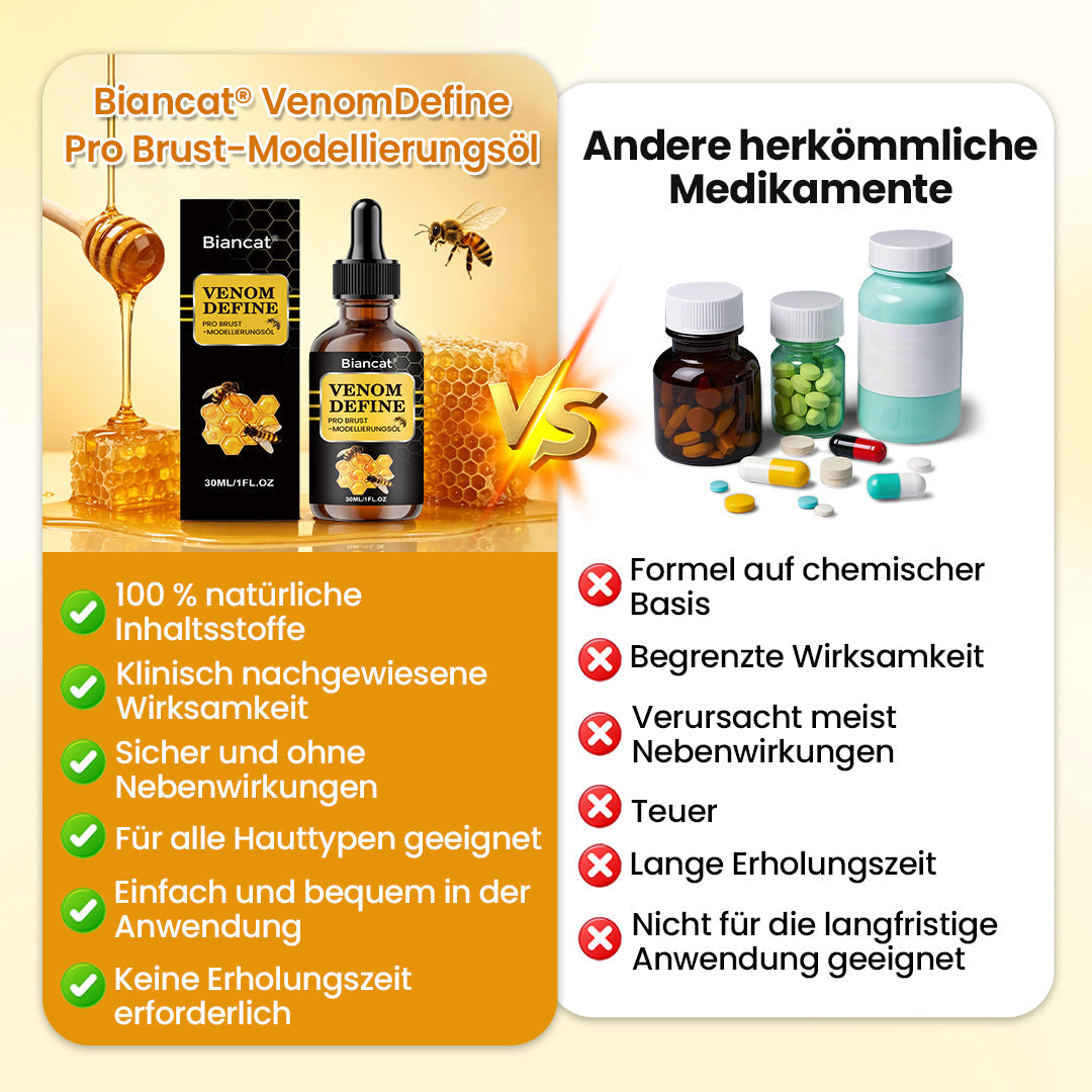 💪 Biancat® VenomDefine Pro Brust-Modellierungsöl 🐝 Tägliche Unterstützung mit Bienengift für eine festere und definiertere Brust