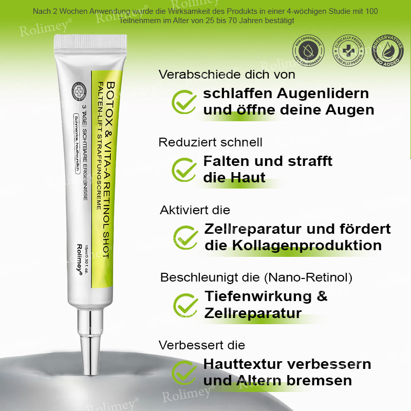 Rolimey® Retinol & Botox Shot -Straffende Gesichtscreme gegen Falten