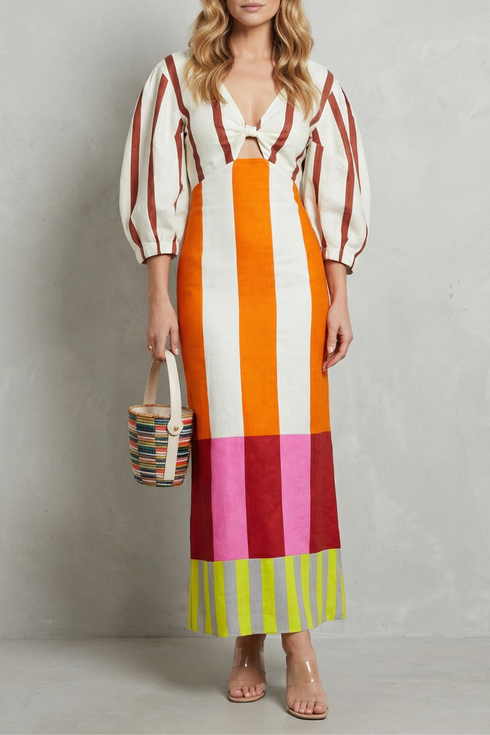 Kayara – Farbblock-Statement – Maxikleid