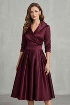 Élodianne – Draped collar elegance – Midi dress