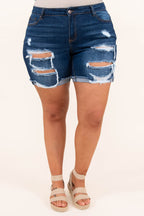 Little Firecracker Shorts, Dark Wash