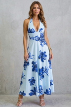 Florévia – Rückenfreie florale Eleganz – Maxikleid