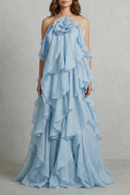 Bellarose – Mehrlagiges Rüschen-Statement – Maxikleid