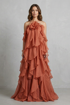 Bellarose – Mehrlagiges Rüschen-Statement – Maxikleid