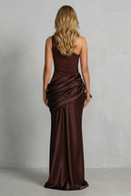 Seraphielle – Satin-drapierte Eleganz – Maxikleid mit One-Shoulder-Träger