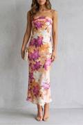 Linneva – Trägerlose florale Eleganz – Maxikleid