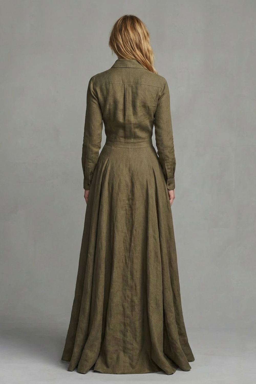 Verona – Langärmeliges Maxikleid mit Kragen