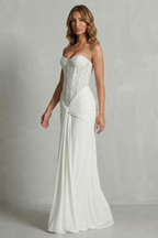 Carinelle – Draped satin elegance – Maxi dress