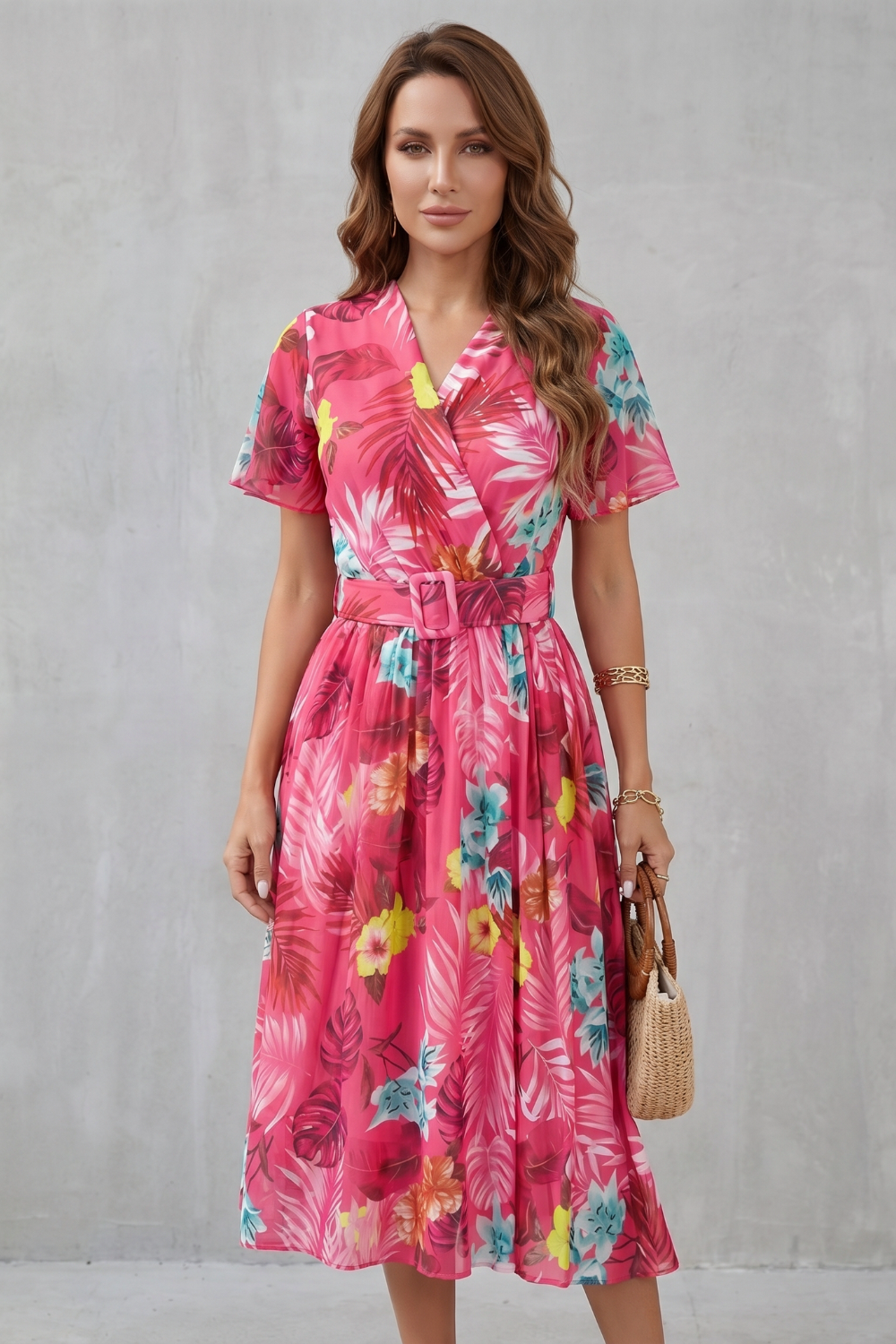 Rosévara – Tropisch-florales Flair – Midikleid
