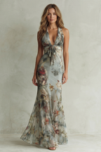 Floravienne – Vintage Chiffon-Verführung – Maxikleid