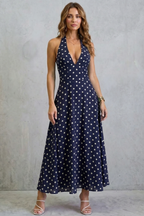 Florévia – Rückenfreie florale Eleganz – Maxikleid