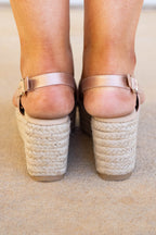 Lightning On My Feet Wedges, Rose Gold