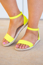 Club Can’t Sandal Me Sandals, Neon Yellow