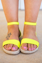 Club Can’t Sandal Me Sandals, Neon Yellow