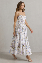 Parven – Sculpted corset bloom – Floral midi dress