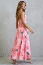 Florévia – Rückenfreie florale Eleganz – Maxikleid