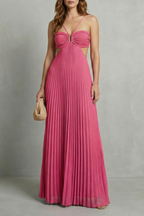 Luellara – Pleated halter elegance – Maxi dress