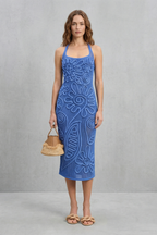 Fiorèra – Sculpted crochet bloom – Textured midi dress