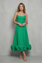 Elowenne – Romantisches Kleid mit Rüschensaum – Ärmelloses Midikleid