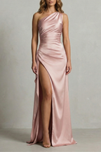 Seraphina – Flüssige Satin-Verführung – One-Shoulder Maxikleid
