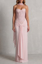 Carinelle – Draped satin elegance – Maxi dress