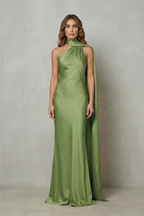 Orlianne – Drapierter Wasserfallausschnitt – Meerjungfrauenkleid aus Satin