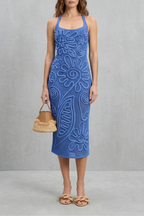 Fiorèra – Sculpted crochet bloom – Textured midi dress