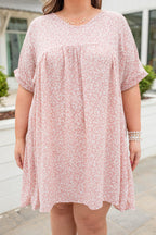Lovely Lady Kleid, Mauve-Off White