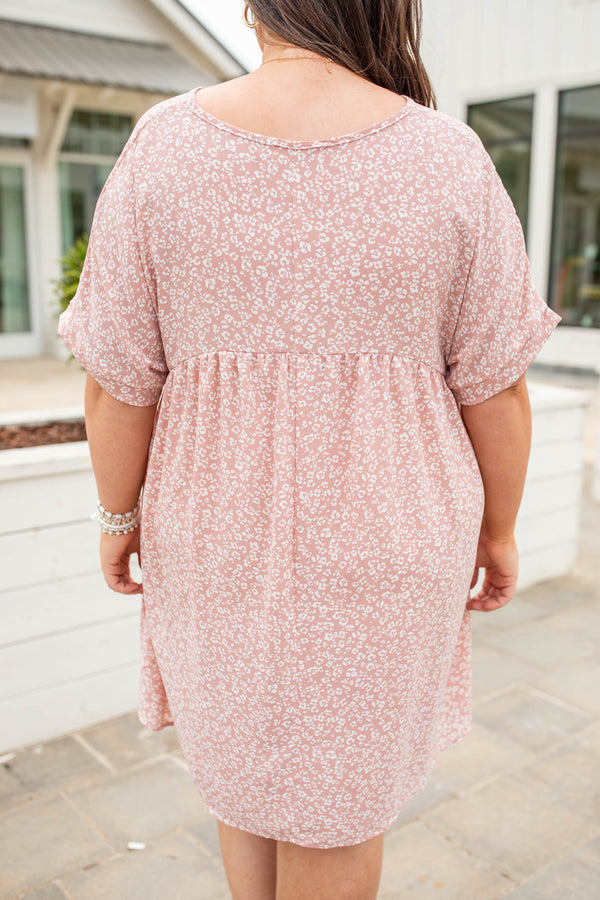 Lovely Lady Kleid, Mauve-Off White