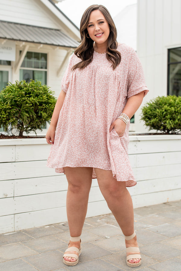 Lovely Lady Kleid, Mauve-Off White