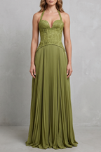 Kenlisse – Korsettfalten-Eleganz – Maxikleid