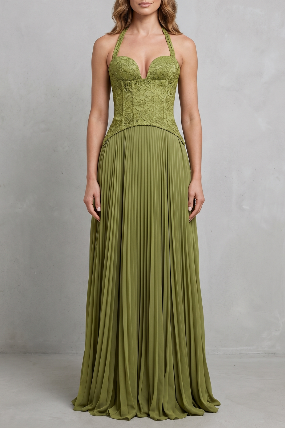 Kenlisse – Korsettfalten-Eleganz – Maxikleid